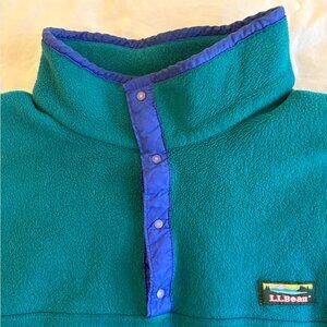 Vintage LL Bean Mens Fleece Snap Pullover